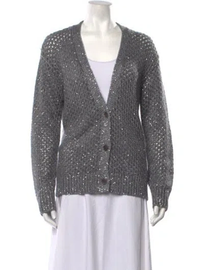 Pre-owned Tse Cashmere Patterned Sweater In Grey