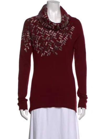 Pre-owned Tse Cashmere Patterned Sweater In Red