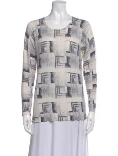 Pre-owned Tse Cashmere Plaid Print Sweater In Gray