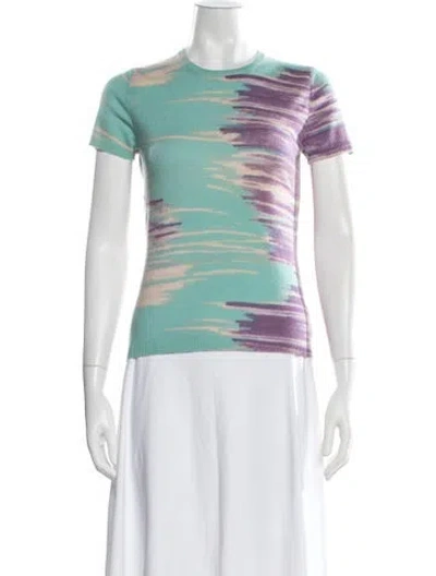 Pre-owned Tse Cashmere Printed Sweater In Green