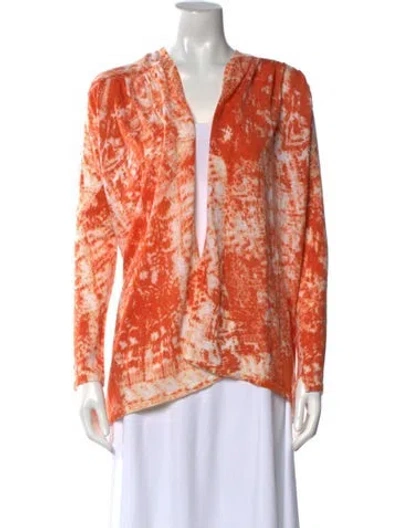 Pre-owned Tse Cashmere Printed Sweater In Orange