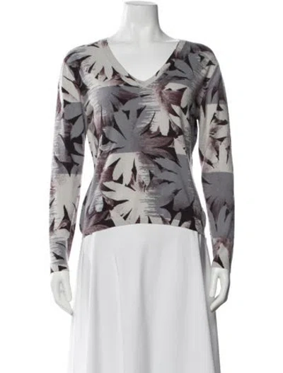 Pre-owned Tse Cashmere Printed Sweater In Purple