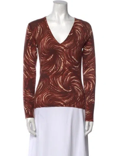 Pre-owned Tse Cashmere Printed Sweater In Red