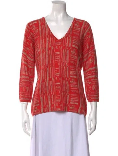 Pre-owned Tse Cashmere Printed Sweater W/ Tags In Red