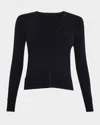 Tse Cashmere Ribbed Button-down Cardigan In Maritime Navy