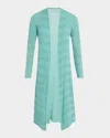 Tse Cashmere Ribbed Open-front Duster Cardigan In Celadon Glaze