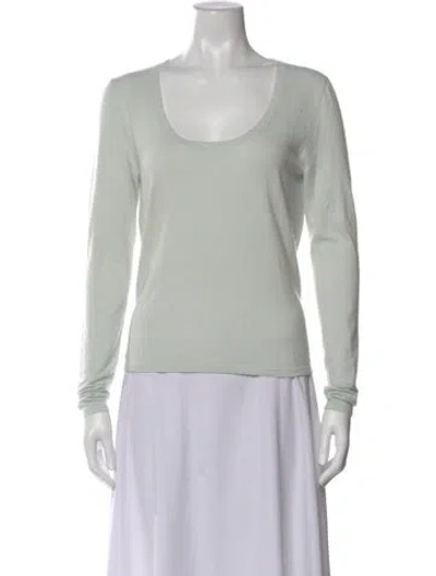 Pre-owned Tse Cashmere Scoop Neck Sweater In Green