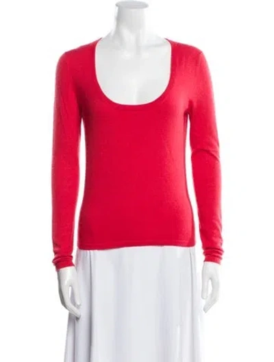 Pre-owned Tse Cashmere Scoop Neck Sweater In Red