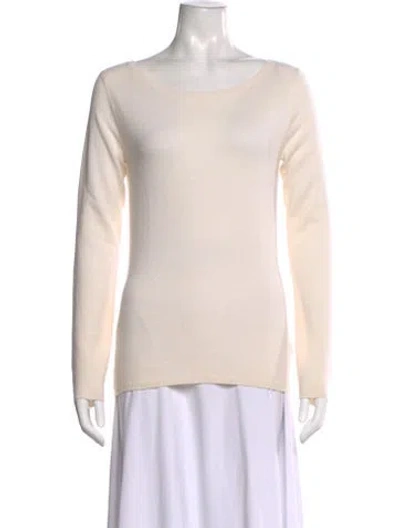 Pre-owned Tse Cashmere Scoop Neck Sweater In White