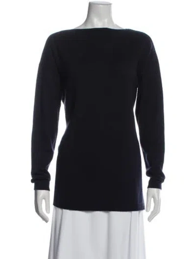 Pre-owned Tse Cashmere Silk Bateau Neckline Sweater In Blue