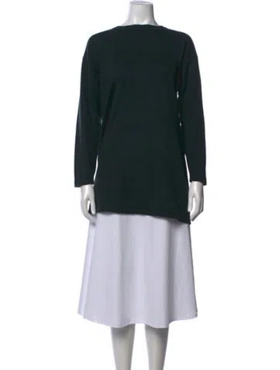 Pre-owned Tse Cashmere Silk Crew Neck Sweater In Green