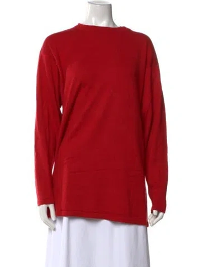 Pre-owned Tse Cashmere Silk Crew Neck Sweater In Red