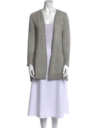 Pre-owned Tse Cashmere Silk Open Front Sweater In Gray