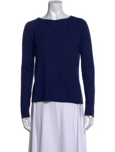 Pre-owned Tse Cashmere Silk Scoop Neck Sweater In Blue