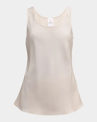 Tse Cashmere Silk Scoop-neck Tank In Creme