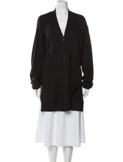 Pre-owned Tse Cashmere Silk V-neck Sweater In Brown