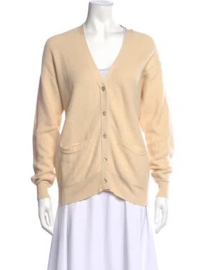 Pre-owned Tse Cashmere Silk V-neck Sweater In Neutral