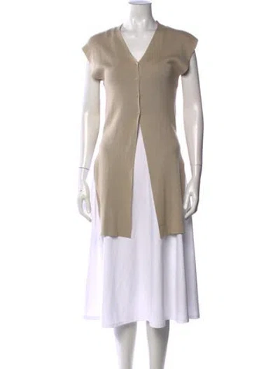 Pre-owned Tse Cashmere Silk V-neck Sweater In Neutrals
