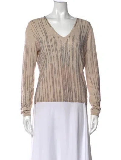 Pre-owned Tse Cashmere Striped Sweater In Neutral