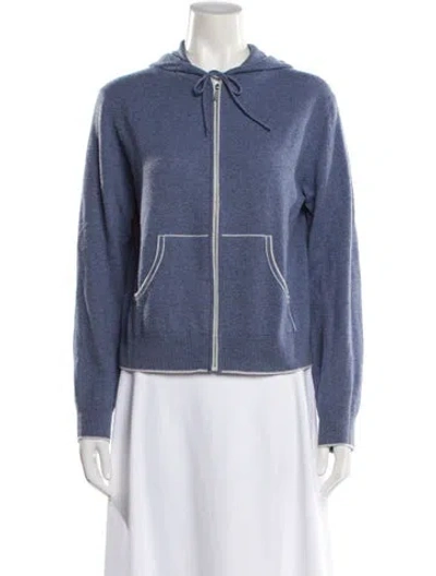 Pre-owned Tse Cashmere Tie Neck Sweater In Blue