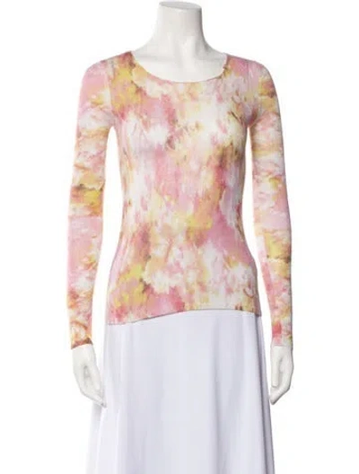 Pre-owned Tse Cashmere Tie-dye Print Sweater In Pink