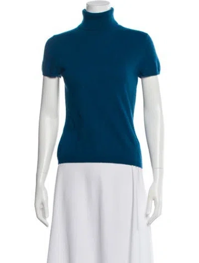 Pre-owned Tse Cashmere Turtleneck Sweater In Blue