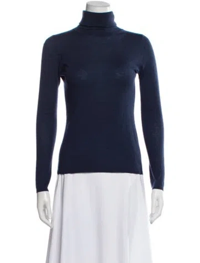 Pre-owned Tse Cashmere Turtleneck Sweater In Blue