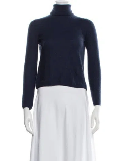 Pre-owned Tse Cashmere Turtleneck Sweater In Blue