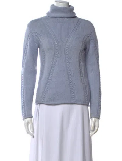 Pre-owned Tse Cashmere Turtleneck Sweater In Blue