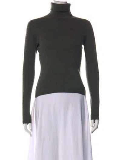 Pre-owned Tse Cashmere Turtleneck Sweater In Green