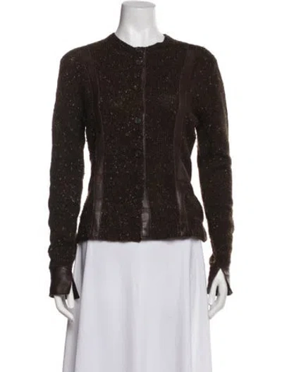Pre-owned Tse Cashmere Tweed Pattern Jacket In Brown