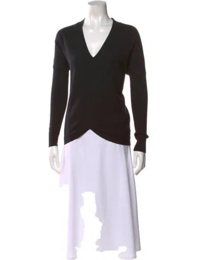 Pre-owned Tse Cashmere V-neck Sweater In Black