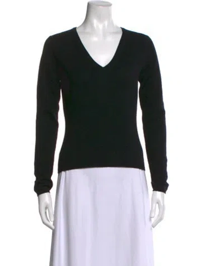 Pre-owned Tse Cashmere V-neck Sweater In Black