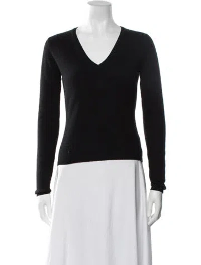 Pre-owned Tse Cashmere V-neck Sweater In Black