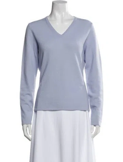 Pre-owned Tse Cashmere V-neck Sweater In Blue