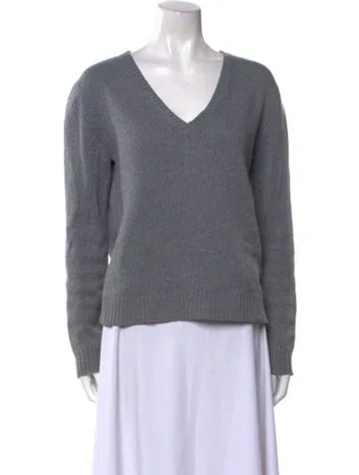Pre-owned Tse Cashmere V-neck Sweater In Blue