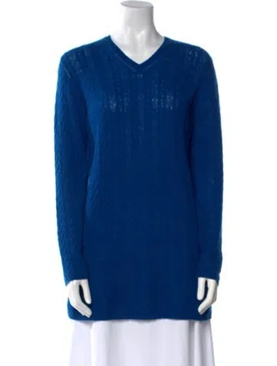 Pre-owned Tse Cashmere V-neck Sweater In Blue