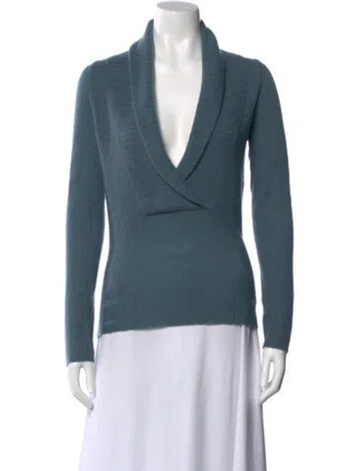 Pre-owned Tse Cashmere V-neck Sweater In Blue