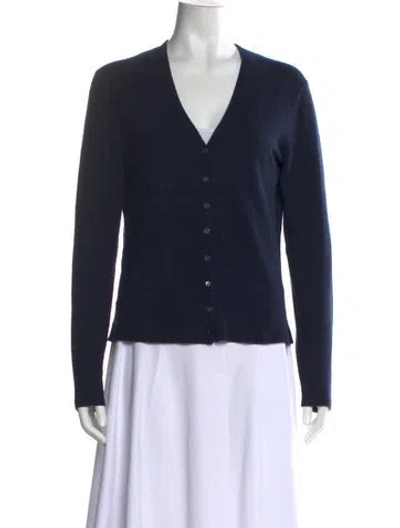 Pre-owned Tse Cashmere V-neck Sweater In Blue