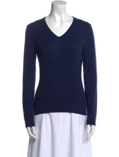 Pre-owned Tse Cashmere V-neck Sweater In Blue