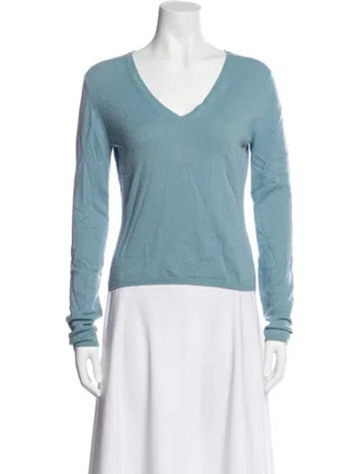 Pre-owned Tse Cashmere V-neck Sweater In Blue