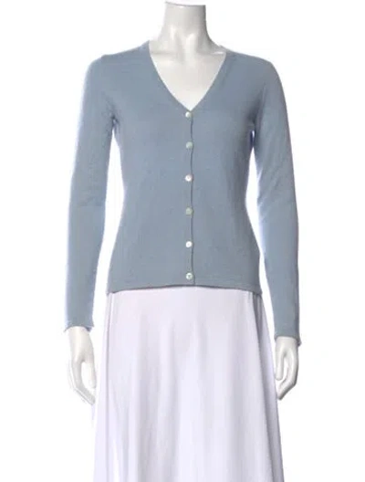 Pre-owned Tse Cashmere V-neck Sweater In Blue