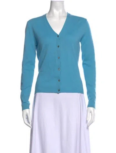 Pre-owned Tse Cashmere V-neck Sweater In Blue
