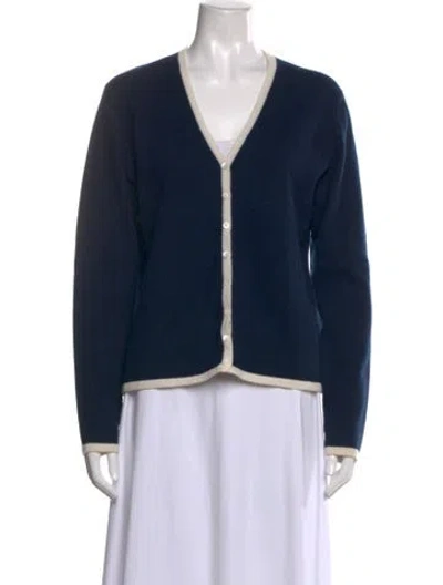 Pre-owned Tse Cashmere V-neck Sweater In Blue