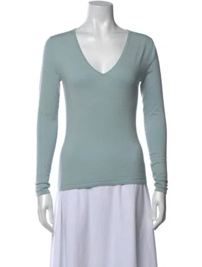 Pre-owned Tse Cashmere V-neck Sweater In Blue