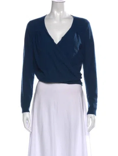 Pre-owned Tse Cashmere V-neck Sweater In Blue