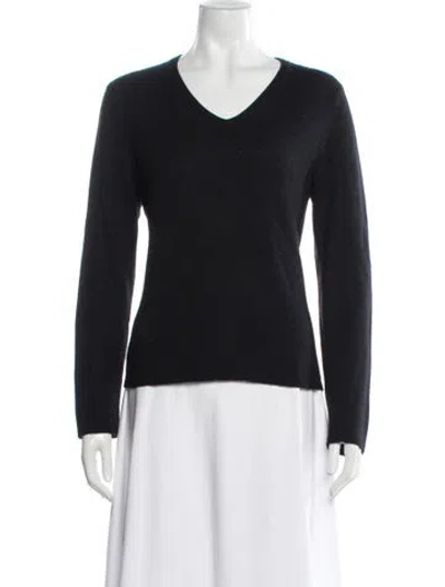Pre-owned Tse Cashmere V-neck Sweater In Blue