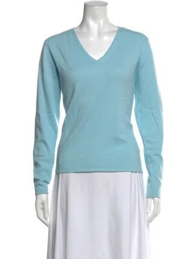 Pre-owned Tse Cashmere V-neck Sweater In Blue