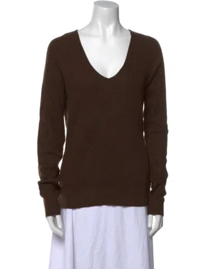 Pre-owned Tse Cashmere V-neck Sweater In Brown