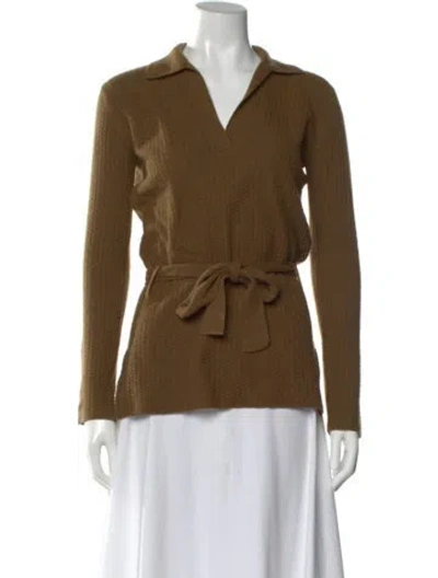 Pre-owned Tse Cashmere V-neck Sweater In Brown